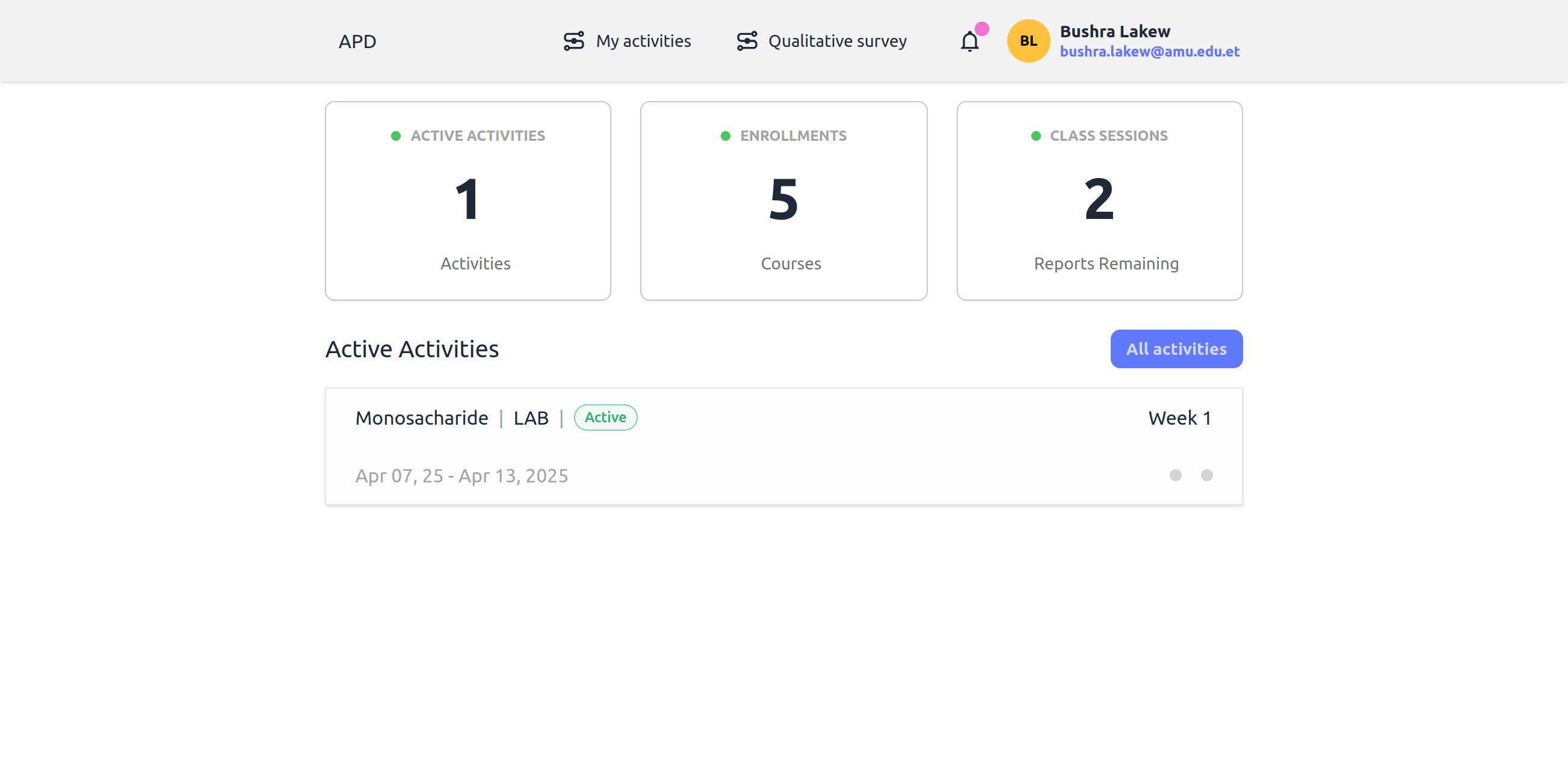 Student Dashboard Preview