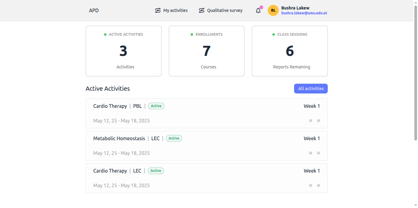 Student Home Page