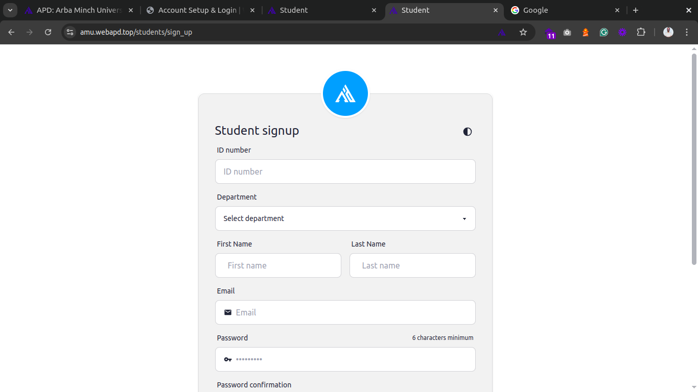 Student Registration Page